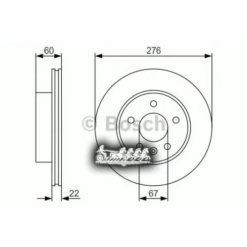 Диск Тормозной Mb Vito -03 Перед.вент. Bosch 