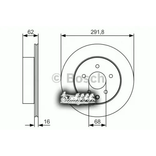 Диск Тормозной Nissan Qashqai/Teana/Juke 03- Задн.вент. Bosch 