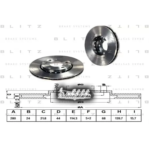 Диск Тормозной Renault Duster/Megane/Fluence 11- Перед. Вент. Blitz 