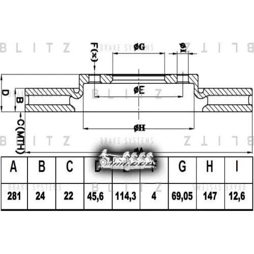 Диск Тормозной Mitsubishi Carisma 96- Перед. Вент. Blitz 