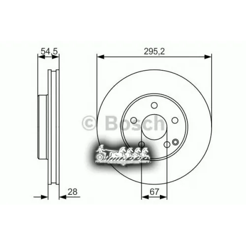 Диск Тормозной Mb W211 02- Перед.вент.d 295Мм. Bosch 