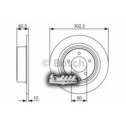 Диск Тормозной Mitsubishi Asx/Outlander 07- Задн. Bosch 