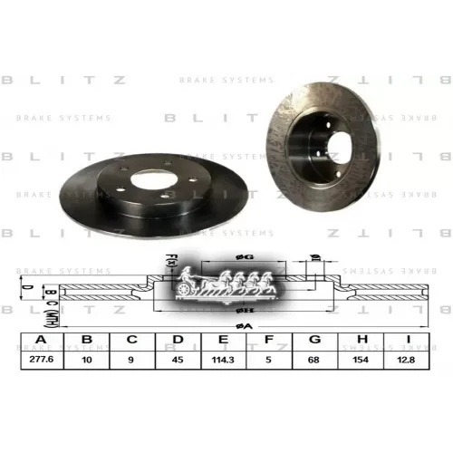 Диск Тормозной Nissan Primera/Almera 00- Задн. Blitz 