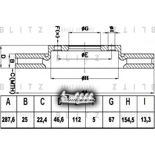 Диск Тормозной Mb W202/210 95- Перед. Вент. Blitz 