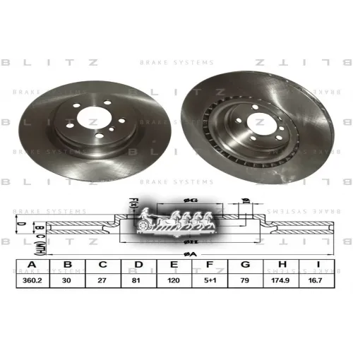 Диск Тормозной Land Rover Range Rover 05- Перед.вент. Blitz 