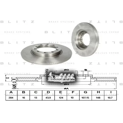 Диск Тормозной Ford Transit 06- Задн. Blitz 
