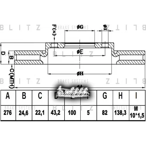 Диск Тормозной Ford Transit 00- Перед. Вент. Blitz 