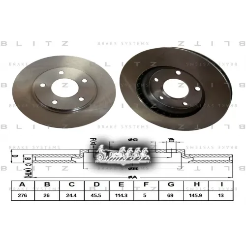 Диск Тормозной Mitsubishi Lancer 08- Перед. Вент. Blitz 