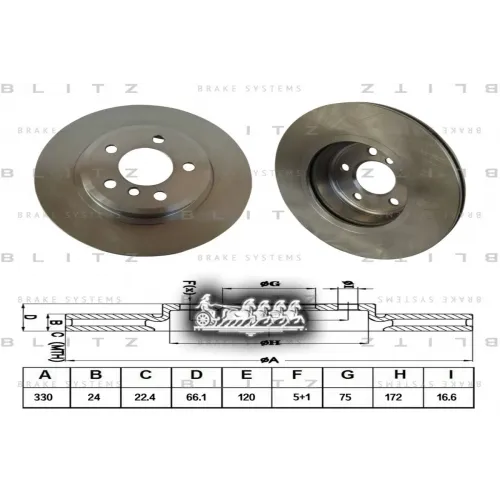Диск Тормозной Bmw 5 (F10) 10- Перед. Вент. Blitz 