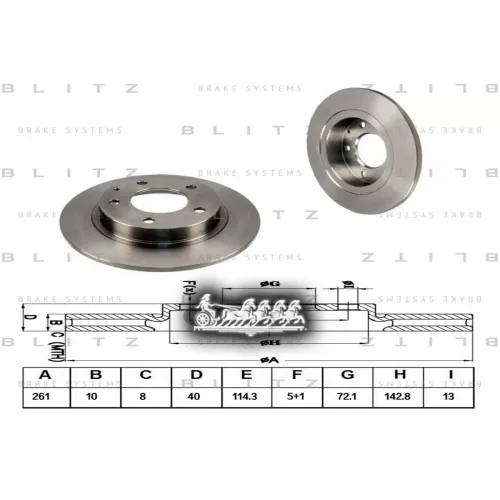 Диск Тормозной Mazda 323/626/Mx-6 92- Задн. Blitz 