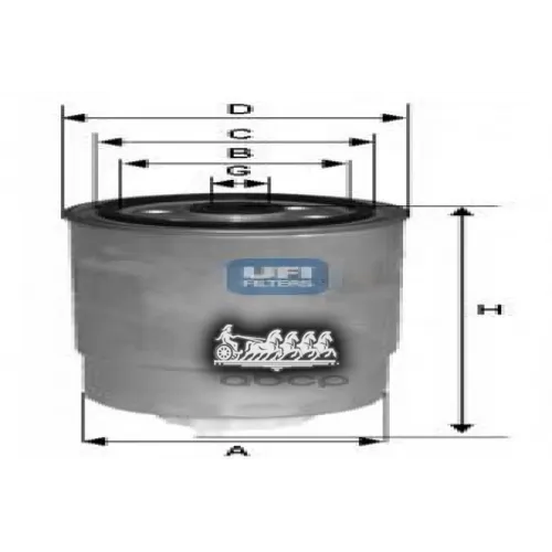 Фильтр Топливный Alfa Romeo/Fiat/Lancia 1.9-2.4 Jtd UFI 24.H2O.04