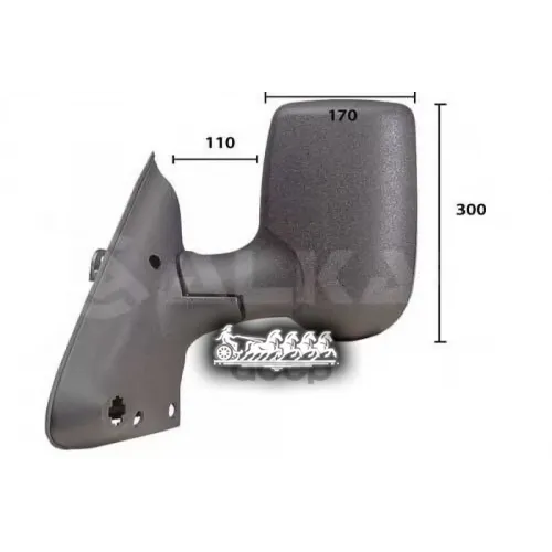 Зеркало Заднего Вида Ford Transit 00- Электрич.выпукл.подогрев.прав. (В Сборе) ALKAR 