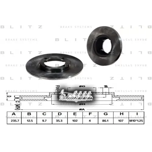 Диск Тормозной Daewoo Matiz 98- Перед. Blitz 