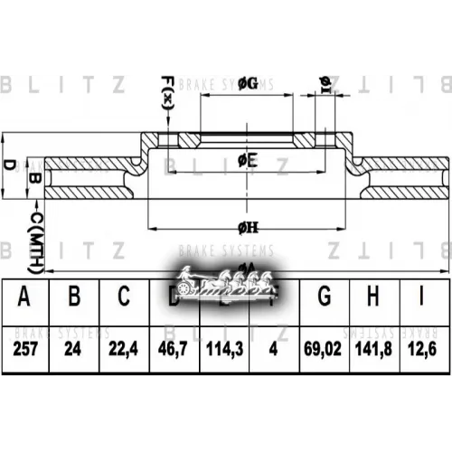 Диск Тормозной Hyundai Elantra/Matrix/Avante 01- Перед. Вент. Blitz 