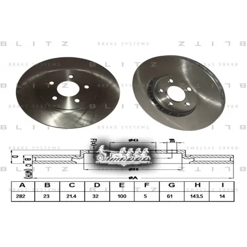 Диск Тормозной Chrysler Sebring/Stratus/Caravan 95- Перед. Вент. Blitz 
