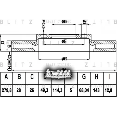 Диск Тормозной Nissan Almera/Primera/X-Trail 00- Перед. Вент. Blitz 