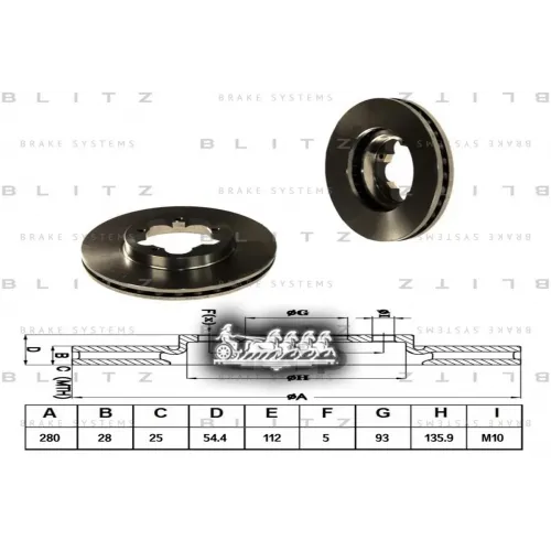 Диск Тормозной Ford Transit 06- Перед. Вент. Blitz 