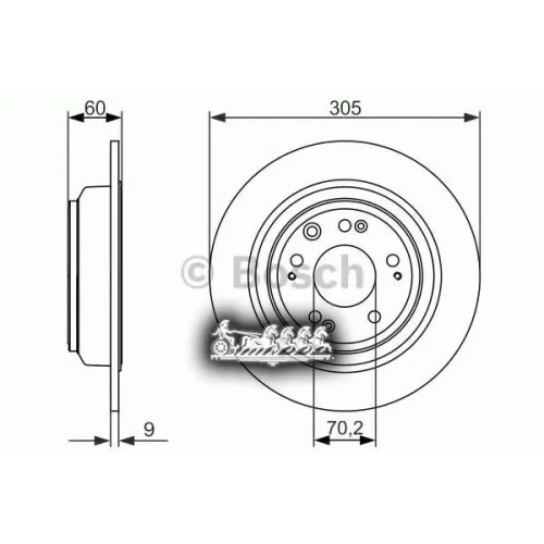 Диск Тормозной Honda Accord 08- Задн. Bosch 