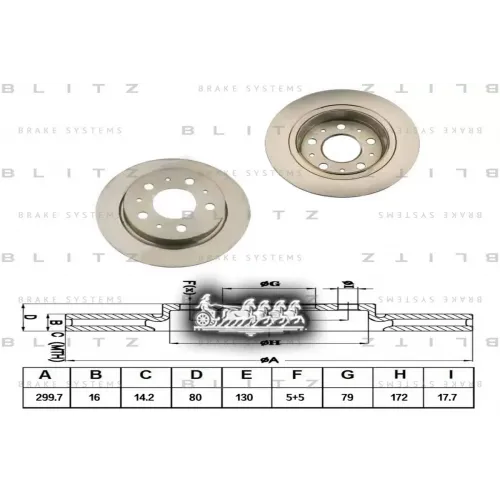 Диск Тормозной Psa/Fiat Jumper/Boxer/Ducato 06- Задн. Blitz 
