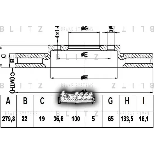 Диск Тормозной Audi A3 96- Перед. Вент. Blitz 