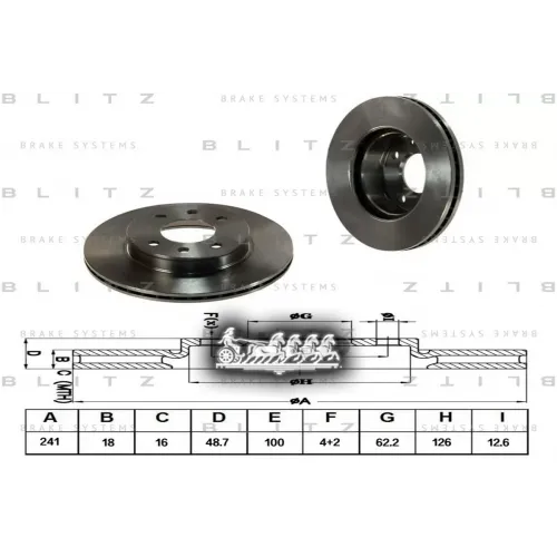 Диск Тормозной Hyundai I10 08- Перед.вент. Blitz 