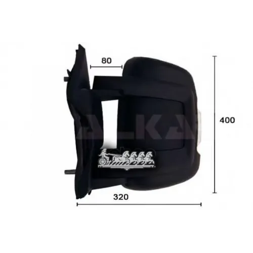 Зеркало Заднего Вида Psa Jumper/Ducato/Boxer 06- Электрич.выпукл.ук-Ль Поворот.подогрев Лев. (В Сборе) ALKAR 