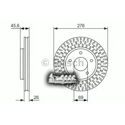Диск Тормозной Mitsubishi Lancer 08- Перед.вент. Bosch 