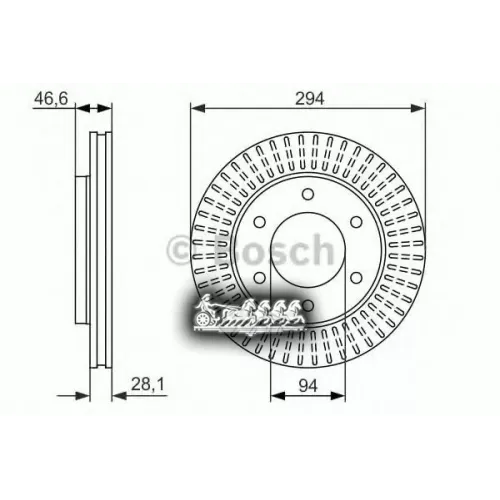 Диск Тормозной Mitsubishi L200 05- Перед.вент. Bosch 