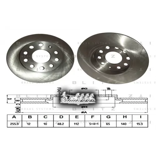 Диск Тормозной Audi A3 03- Задн. Blitz 