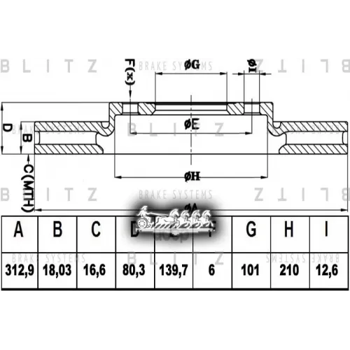 Диск Тормозной Isuzu Trooper 91- Задн.вент. Blitz 