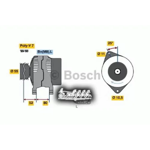 Генератор Fiat/Iveco Ducato/Daily 06- 14V/140A Bosch 