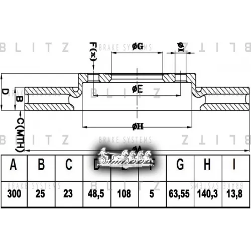 Диск Тормозной Ford Focus/C-Max/Kuga 04- Перед. Вент. Blitz 