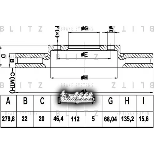 Диск Тормозной Audi A4/A6/A8 95- Перед. Вент. Blitz 