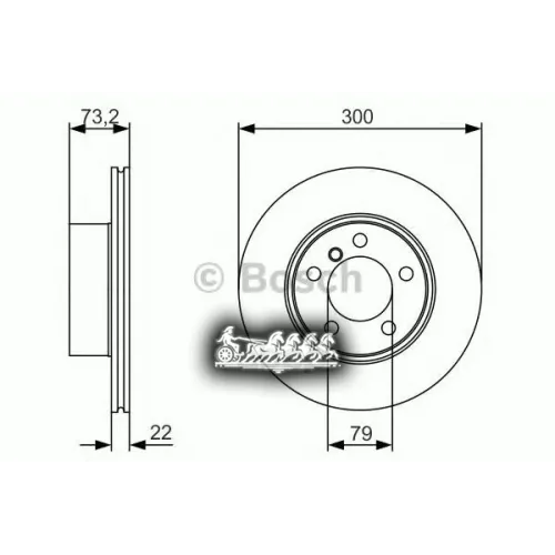 Диск Тормозной Bmw 3(F30) 11- Перед.вент. Bosch 