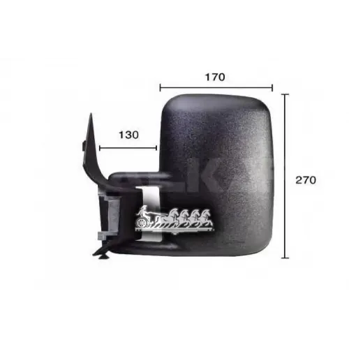 Зеркало Заднего Вида Vw Lt 28-35 96- Выпукл.прав. (В Сборе) ALKAR 