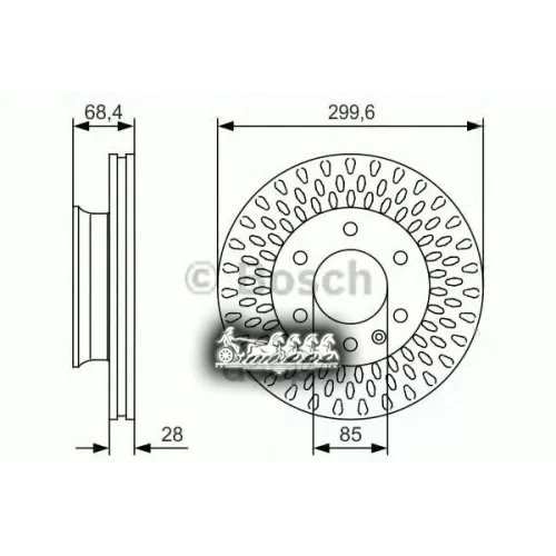 Диск Тормозной Mb/Vw Sprinter/Crafter 06- Перед.вент. Bosch 