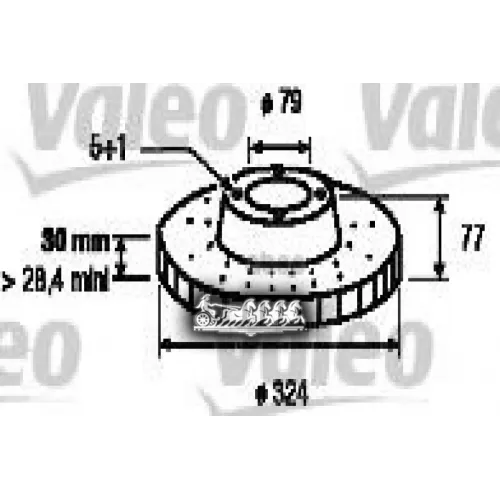 Диск Тормозной Bmw 5(E60) 03- 2.0-3.0 Перед.вент. Valeo 