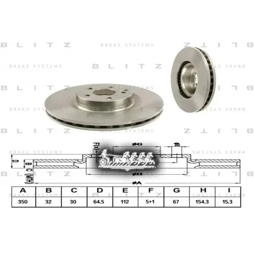 Диск Тормозной Mb W211/C216 05- Перед. Вент. Blitz 