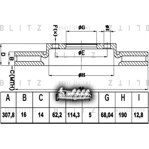 Диск Тормозной Nissan Murano 05- Задн.вент. Blitz 