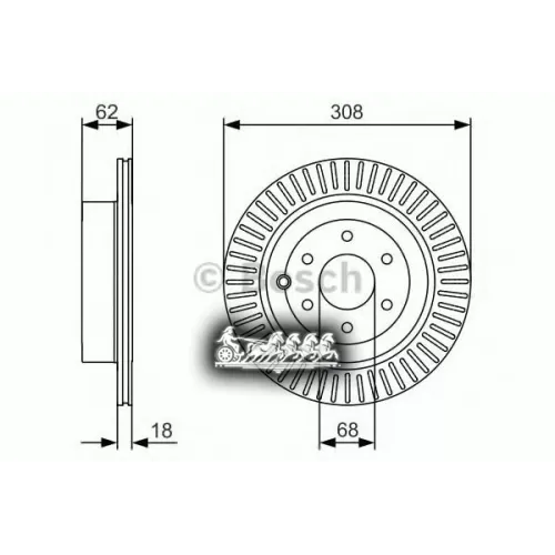 Диск Тормозной Nissan Pathfinder 05- Задн.вент. Bosch 
