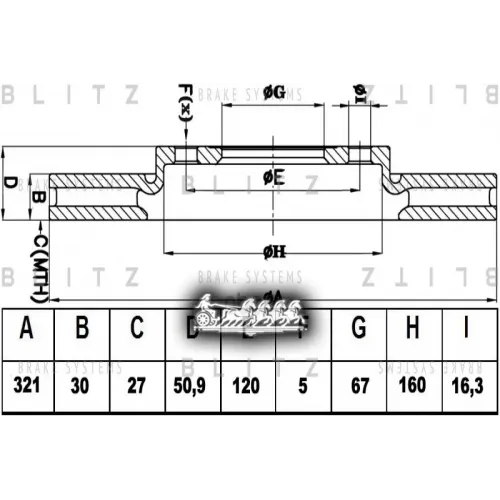 Диск Тормозной Opel Insignia 08- Перед.вент. Blitz 
