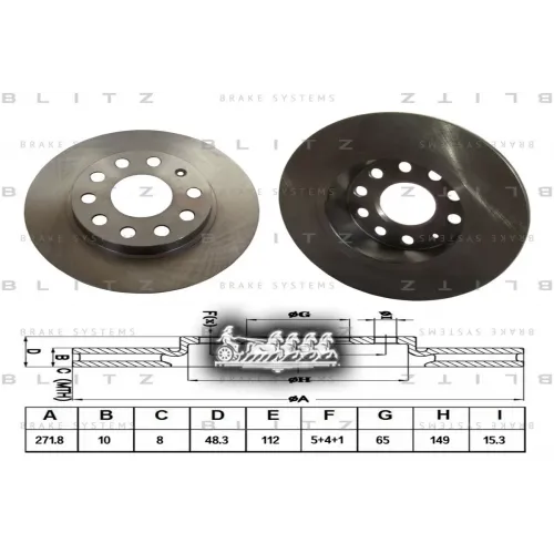 Диск Тормозной Audi A3 03- Задн. Blitz 
