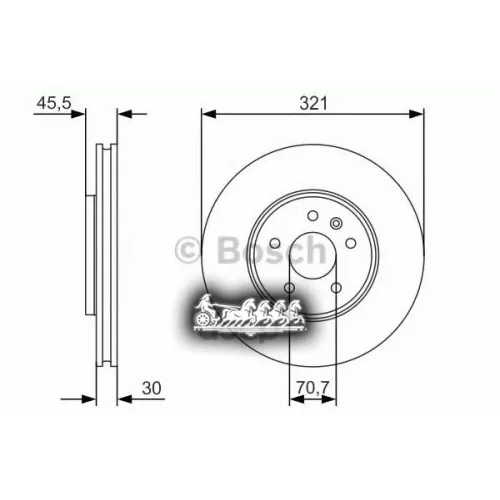 Диск Тормозной Opel Astra J 11- Перед.вент. Bosch 