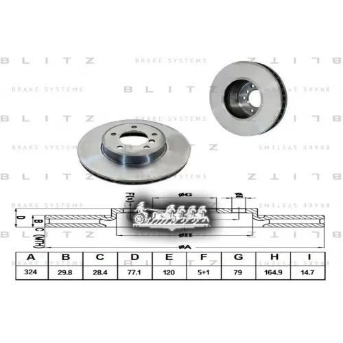 Диск Тормозной Bmw 5 (E60/E61) 03- Перед. Вент. Blitz 