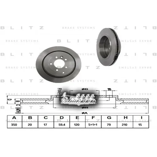 Диск Тормозной Land Rover Discovery/Range Rover/Range Rover Sport 05- Задн.вент. Blitz 