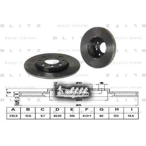 Диск Тормозной Opel Corsa/Ascona/Astra/Kadett/Vectra 79- Перед. Blitz 