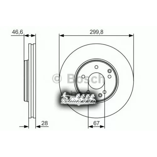 Диск Тормозной Mb W210/S210 95- Перед.вент. Bosch 