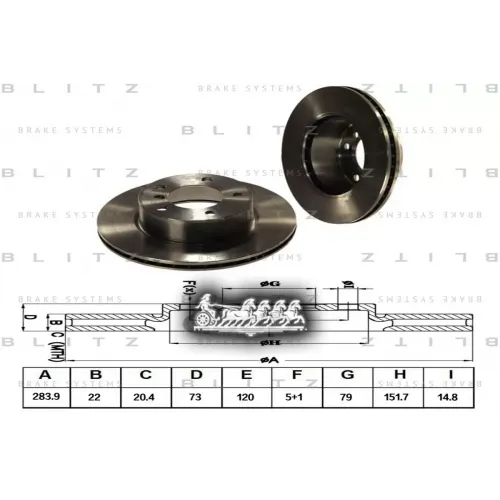 Диск Тормозной Bmw 1 (E81/E87) 07- Перед. Вент. Blitz 