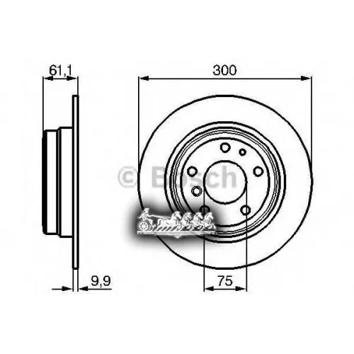 Диск Тормозной Bmw 5(E34) 04- Задн.вент. Bosch 