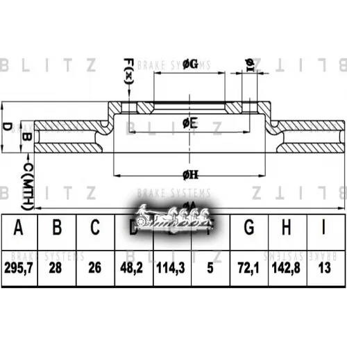 Диск Тормозной Mazda Cx-7 06- Перед.вент. Blitz 